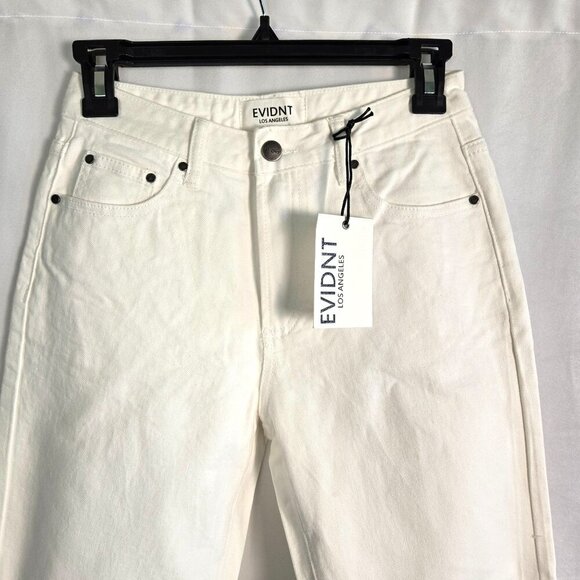 EVIDNT Anthropologie Los Angeles Orsay Slim Jeans White 25 NWT Stretch Denim - Picture 3 of 5